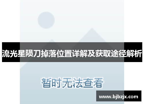 流光星陨刀掉落位置详解及获取途径解析